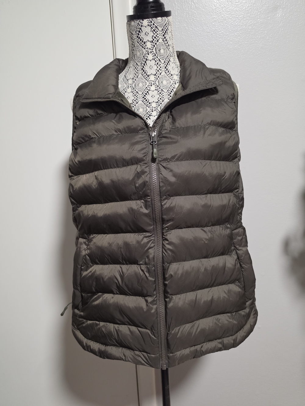 32 Degrees Heat Quilted Puffer Vest in Olive Green